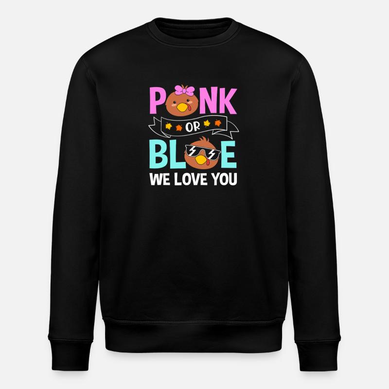 Thanksgiving Gender Reveal Werdende Mutter - Stanley/Stella Unisex Bio-Sweatshirt ROLLER - Schwarz