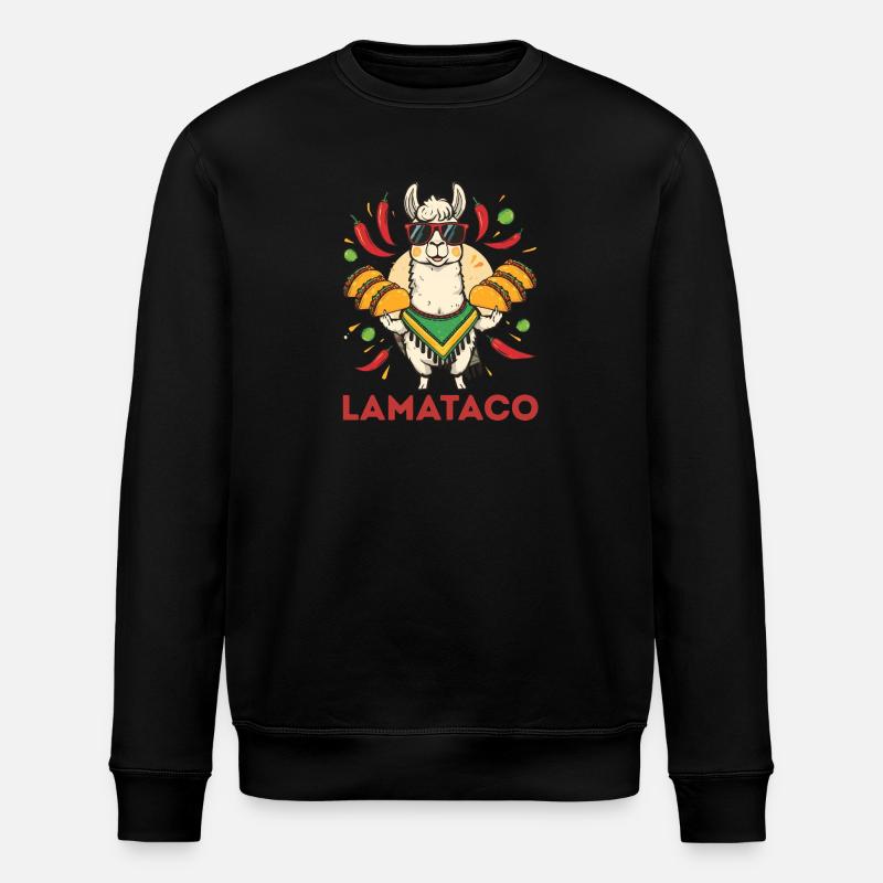 LamaTaco Fiesta Llama - Stanley/Stella Unisex Bio-Sweatshirt ROLLER - Schwarz