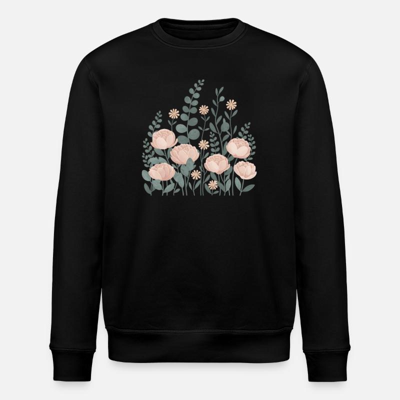 Boho Flowers – Blooming Harmony - Stanley/Stella ROLLER Unisex Organic Sweatshirt - black