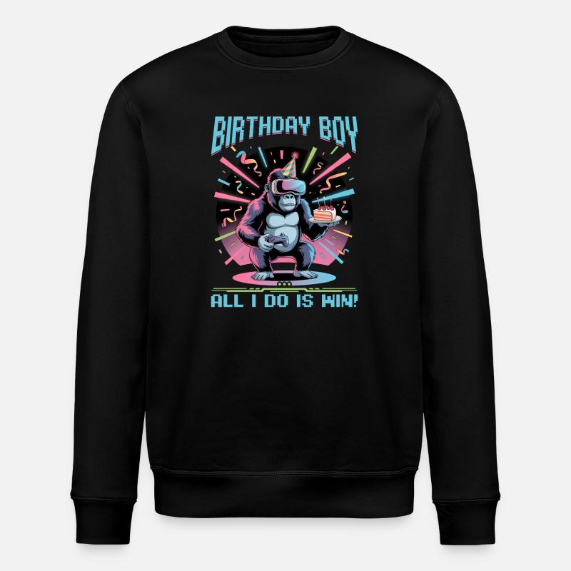 Birthday Gamer VR - Stanley/Stella ROLLER Unisex Organic Sweatshirt - black
