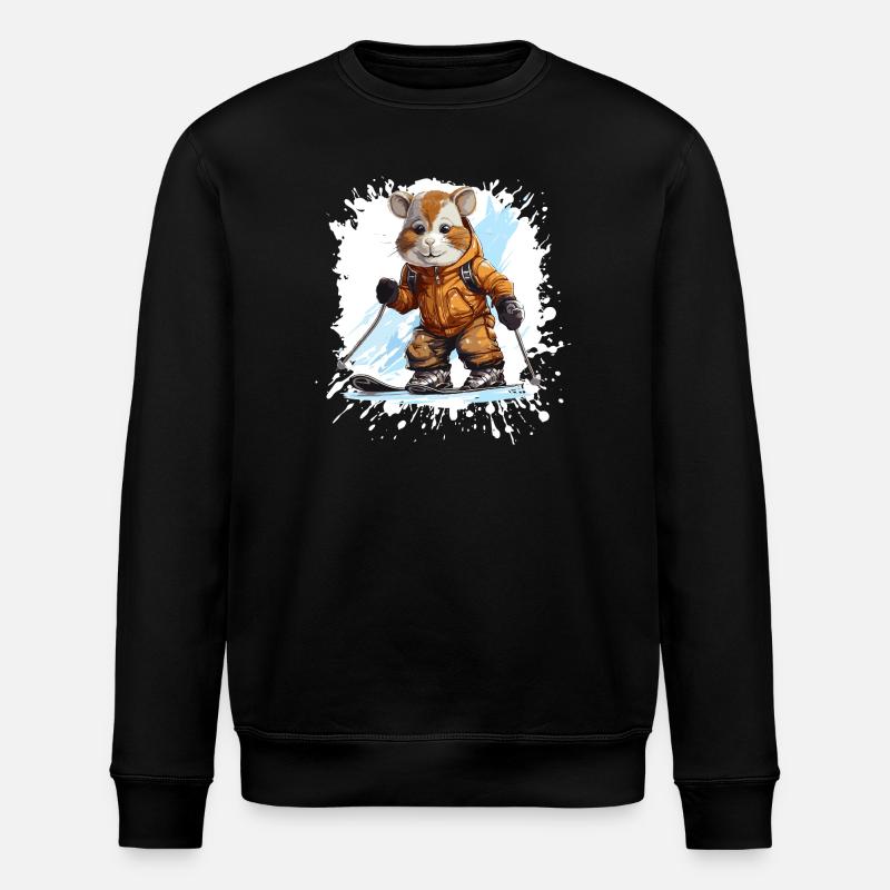 Pferd Ski Skifahren - Stanley/Stella Unisex Bio-Sweatshirt ROLLER - Schwarz