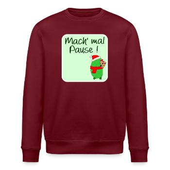 WEIHNACHTSPAUSE GEWÜRZGURKE WEIHNACHTSMANN - Stanley/Stella Unisex Bio-Sweatshirt ROLLER - Burgunderrot - Vorne - Nik (191cm)