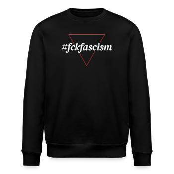 #fckfascism | Politisches Statement Design - Stanley/Stella Unisex Bio-Sweatshirt ROLLER - Schwarz - Vorne - Nik (191cm)