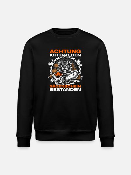 Sawmill Wood Making Chainsaw Lumberjack - Stanley/Stella ROLLER Unisex Organic Sweatshirt - black
