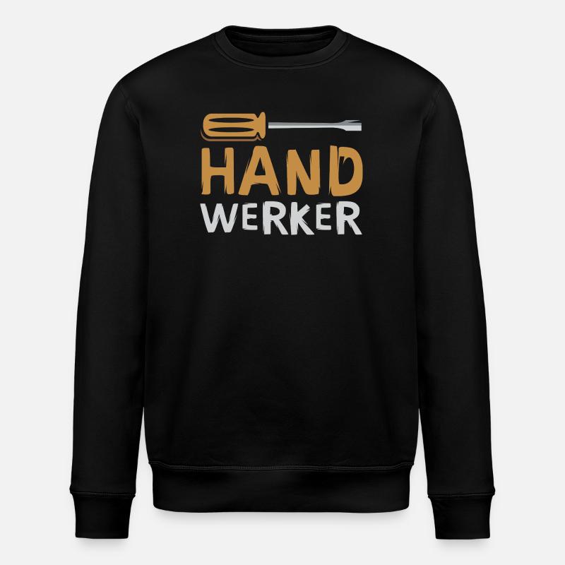 Handwerker Schriftzug mit Schraubendreher - Stanley/Stella Unisex Bio-Sweatshirt ROLLER - Schwarz
