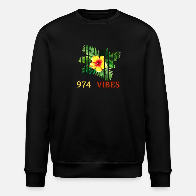 Tropical Hibiscus 974 Vibes - Sweat bio ROLLER Stanley/Stella Unisexe - noir