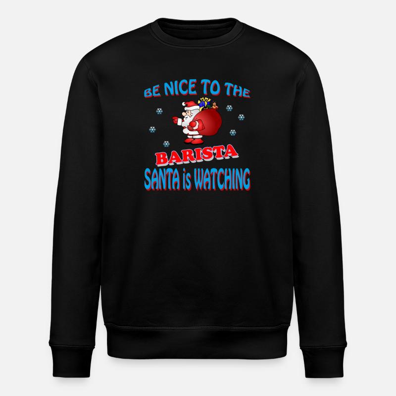 SANTA BARISTA - Stanley/Stella Unisex Bio-Sweatshirt ROLLER - Schwarz