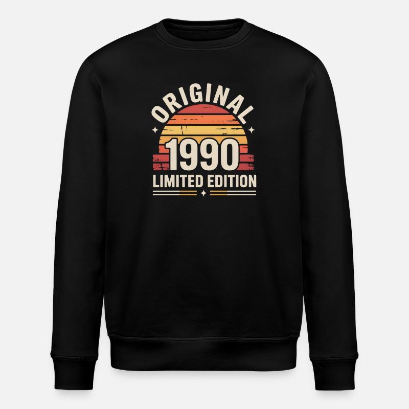 Retro Sunset 1990 Limited Edition - Stanley/Stella ROLLER Unisex Organic Sweatshirt - black