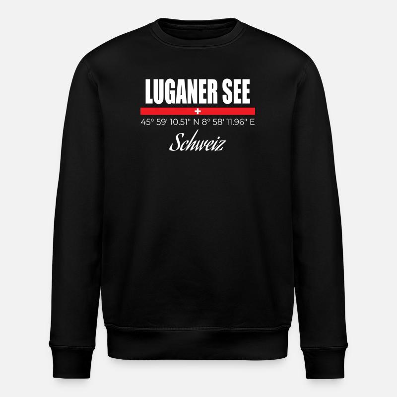 Luganer See - Stanley/Stella Unisex Bio-Sweatshirt ROLLER - Schwarz