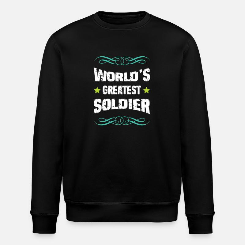 World's Best Soldier - Stanley/Stella ROLLER Unisex Organic Sweatshirt - black