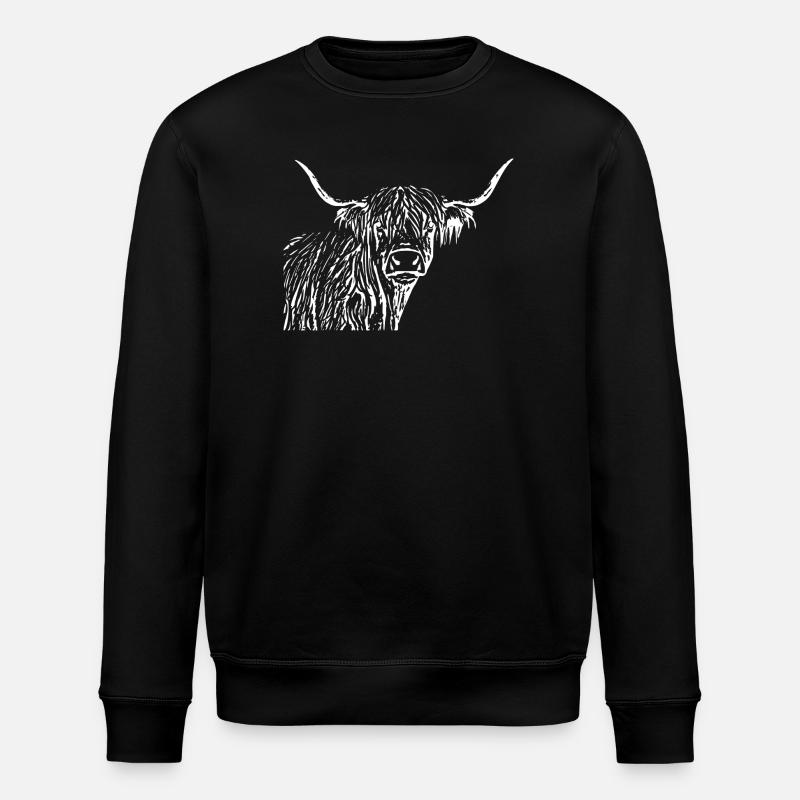 Cadeau de bovins Highland écossais - Sweat bio ROLLER Stanley/Stella Unisexe - noir