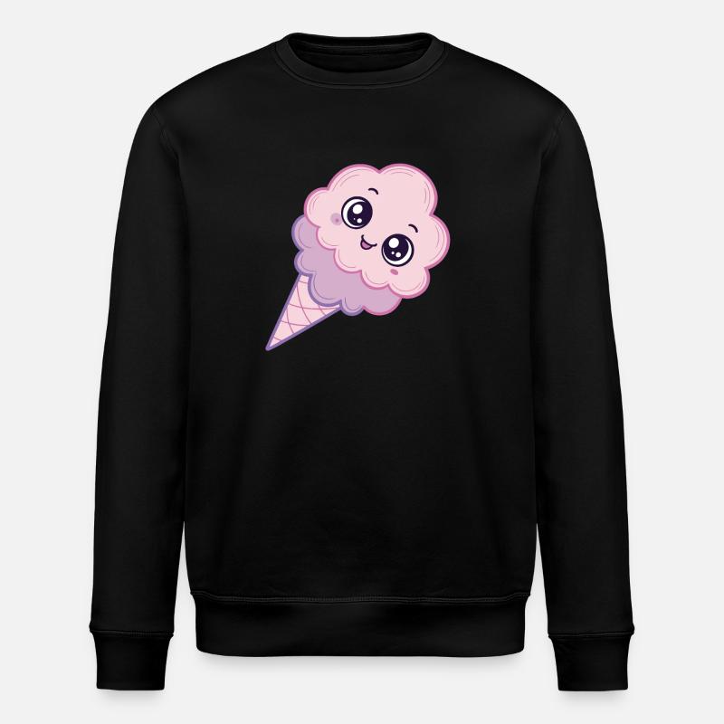 Kawaii Eiscreme Wolke Pink - Stanley/Stella Unisex Bio-Sweatshirt ROLLER - Schwarz