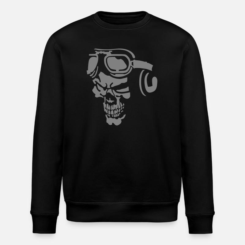 Skull Pilot - Stanley/Stella Unisex Bio-Sweatshirt ROLLER - Schwarz