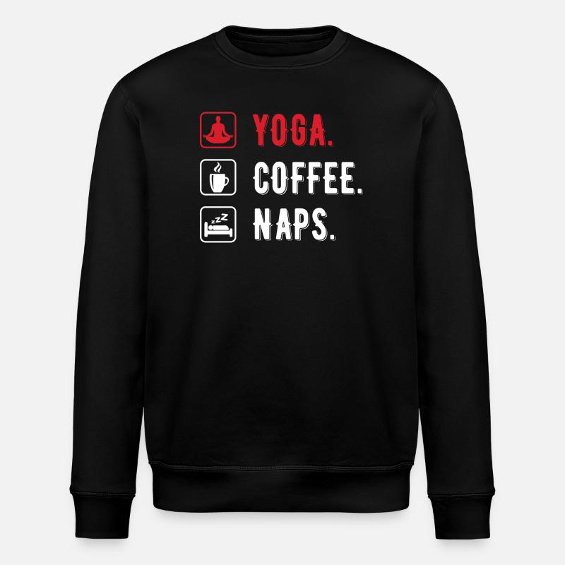 Yoga café siestes hommes - Sweat bio ROLLER Stanley/Stella Unisexe - noir
