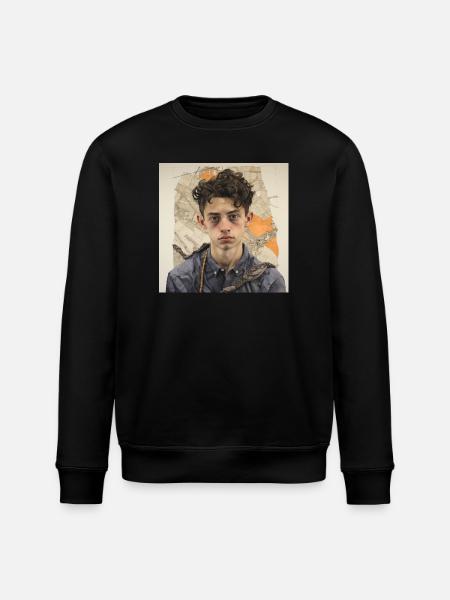 Zerzaustes Haarporträt im Patchwork - Stanley/Stella Unisex Bio-Sweatshirt ROLLER - Schwarz
