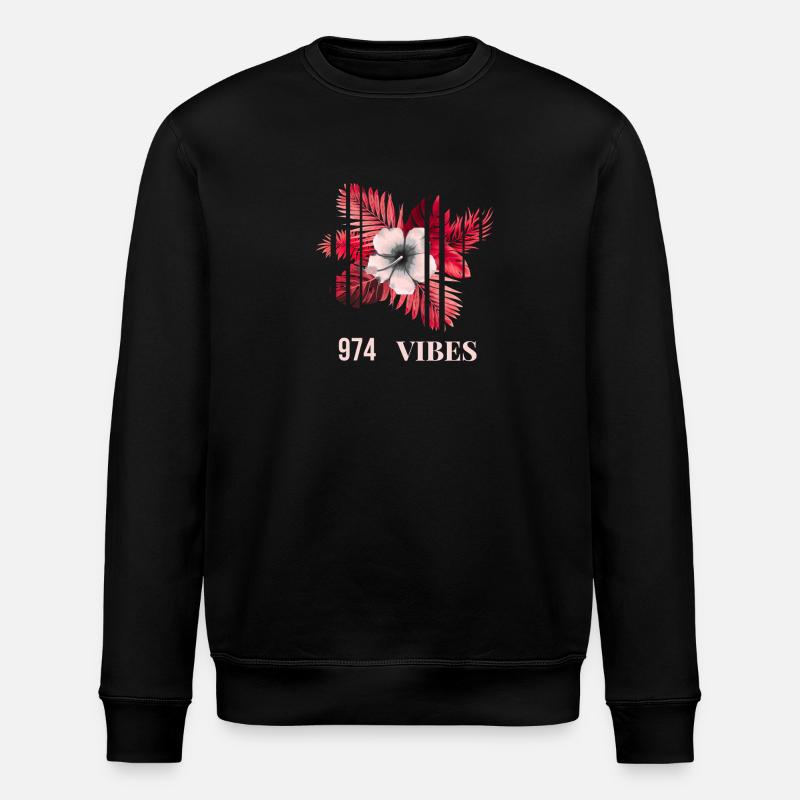 Vibes Tropiques 974 - Sweat bio ROLLER Stanley/Stella Unisexe - noir