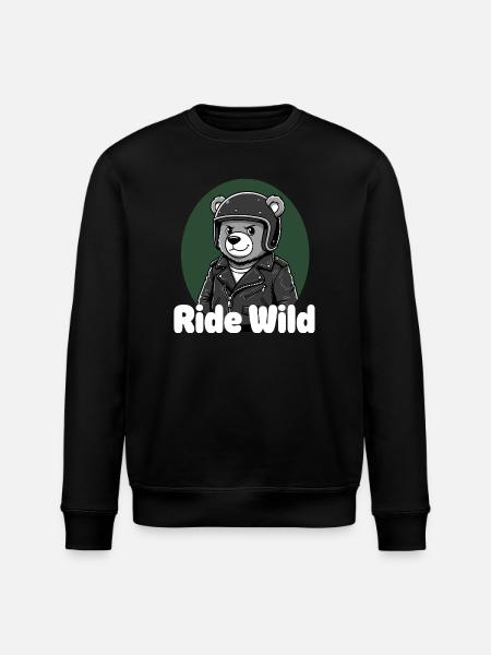 Ride Wild Bear Rider - Stanley/Stella ROLLER Unisex Organic Sweatshirt - black