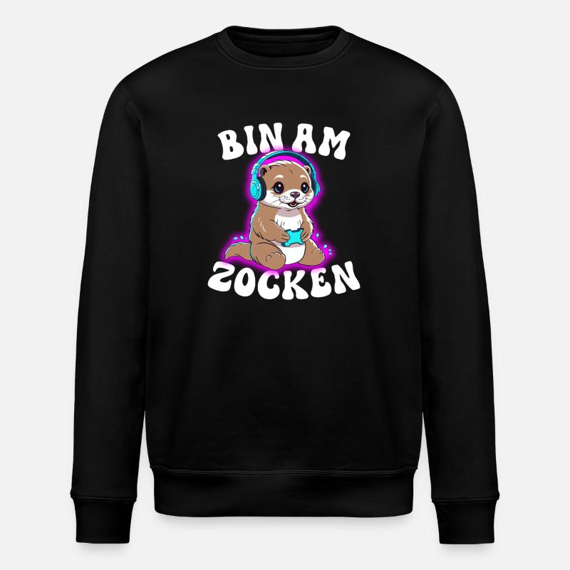 Je joue à Otter - Sweat bio ROLLER Stanley/Stella Unisexe - noir