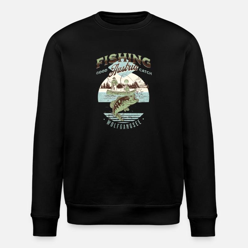 Pêche Wolfgangsee design rétro - Sweat bio ROLLER Stanley/Stella Unisexe - noir