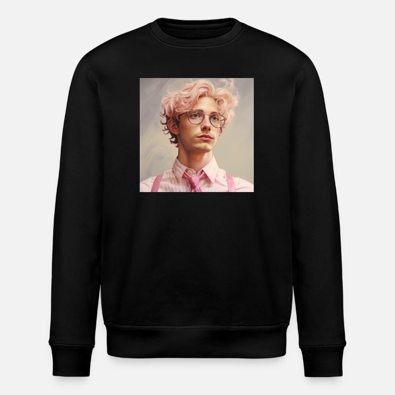 Pastellheld Portrait mit Brille - Stanley/Stella Unisex Bio-Sweatshirt ROLLER - Schwarz