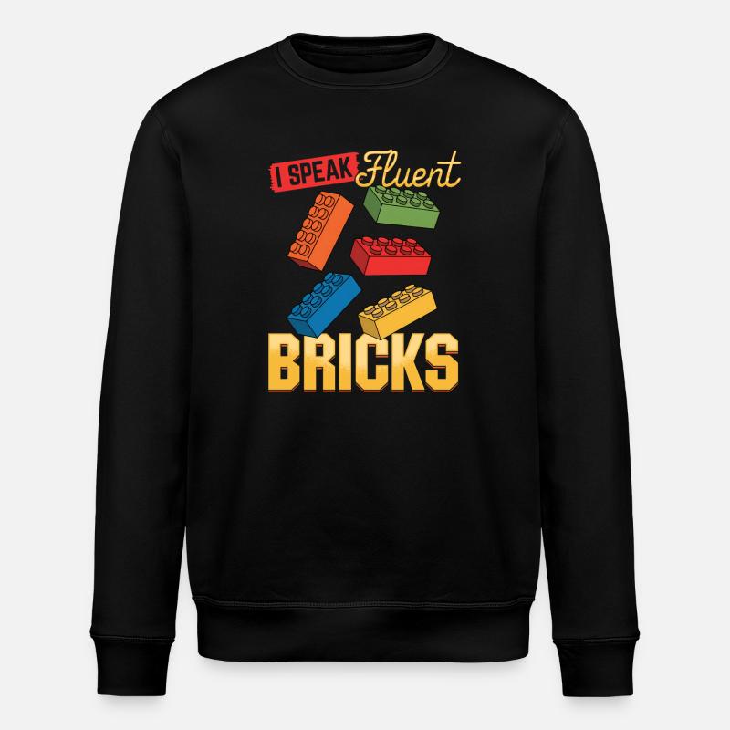 Building Blocks Kids Brick Builder - Stanley/Stella ROLLER Unisex Organic Sweatshirt - black