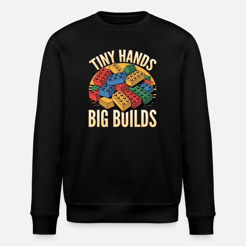 Building Blocks Kids Brick Builder - Stanley/Stella ROLLER Unisex Organic Sweatshirt - black