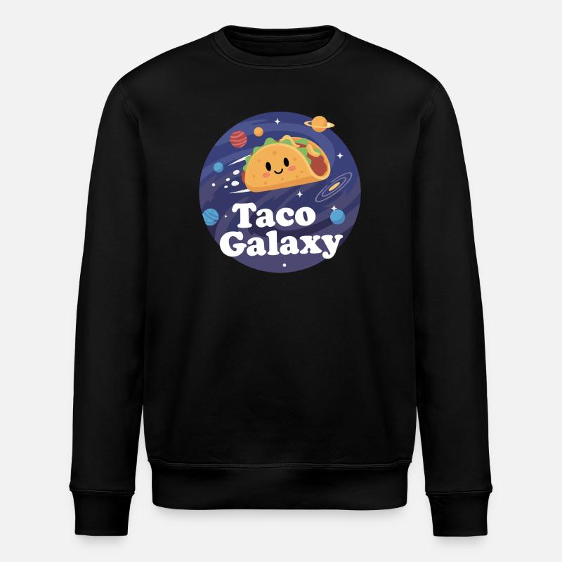 Taco Galaxy Outer Space Taco Illustration - Stanley/Stella ROLLER Unisex Organic Sweatshirt - black