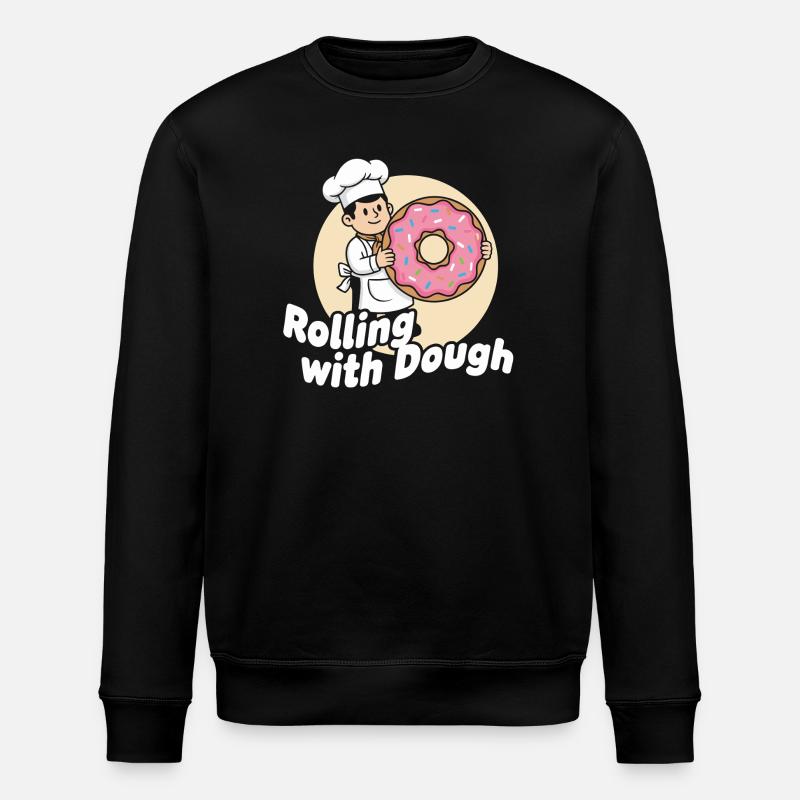 Donut Bäcker Cartoon - Stanley/Stella Unisex Bio-Sweatshirt ROLLER - Schwarz