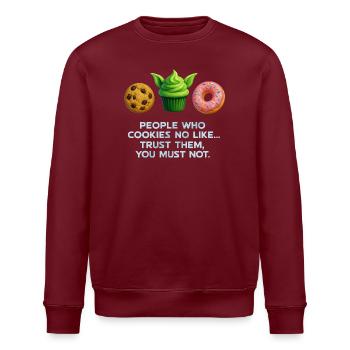Chemise à muffins drôle Cookie Donut pour les amateurs de sucreries - Sweat bio ROLLER Stanley/Stella Unisexe - bordeaux - Devant - Nik (191cm)