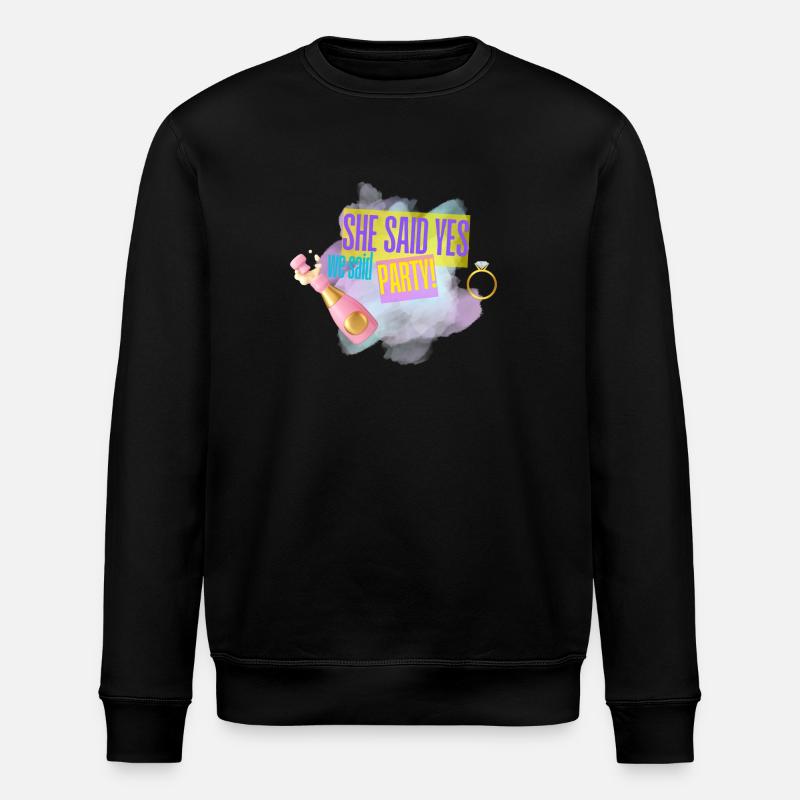 She said yes JGA - Stanley/Stella Unisex Bio-Sweatshirt ROLLER - Schwarz