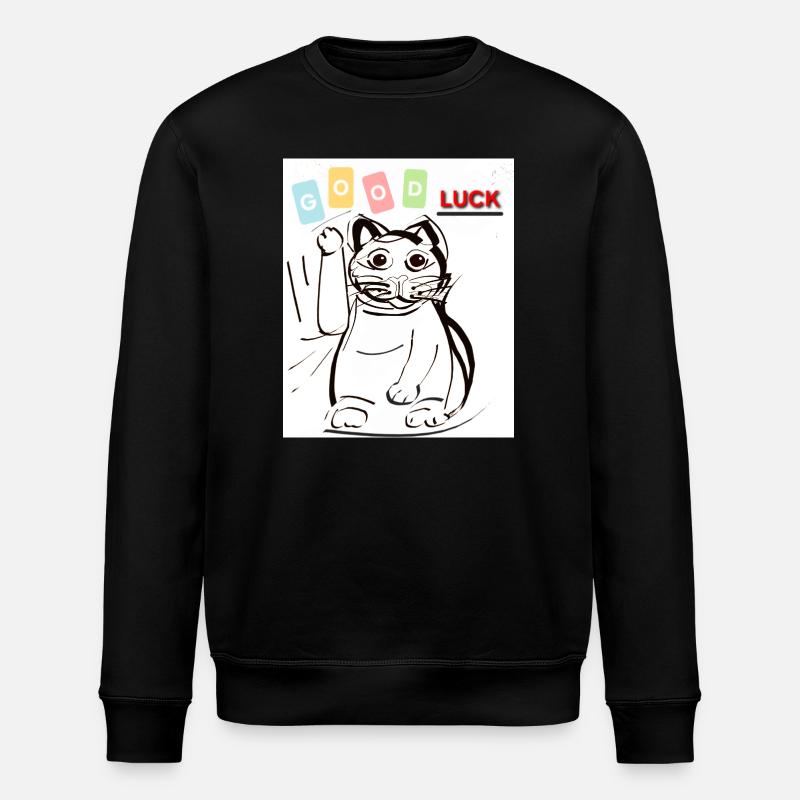 Saluer le chat bonne chance - Sweat bio ROLLER Stanley/Stella Unisexe - noir