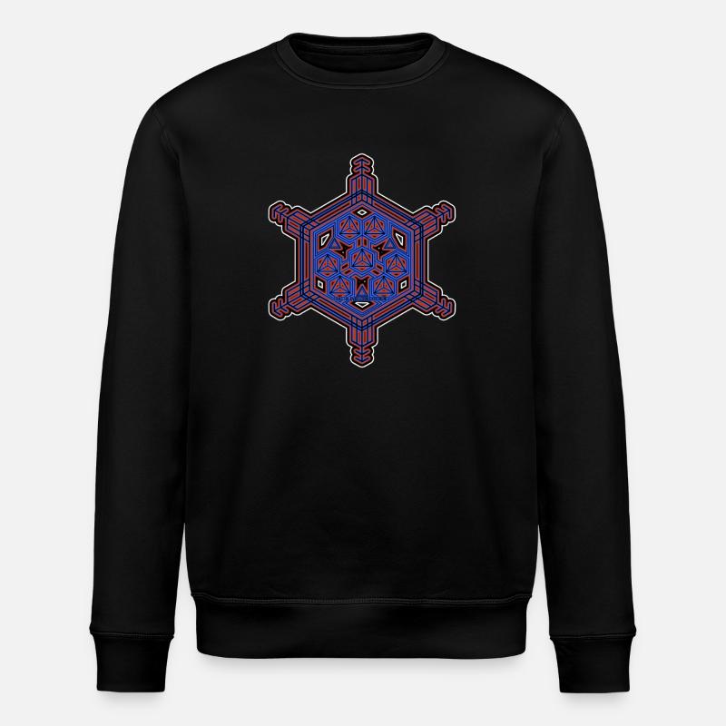 Expérience d’évolution fractale Motif hexagone étoile - Sweat bio ROLLER Stanley/Stella Unisexe - noir