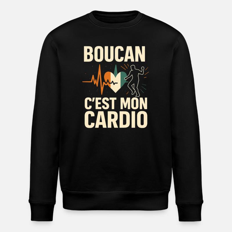 Boucan c’est mon cardio – Humour ivoirien  - Sweat bio ROLLER Stanley/Stella Unisexe - noir