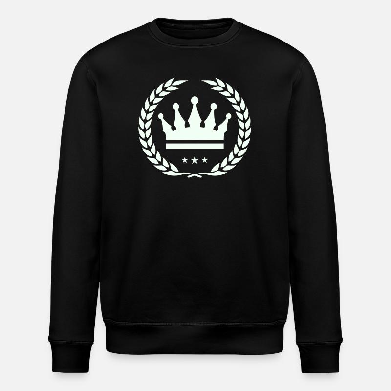 Crown Foliage Emblem Design - Stanley/Stella ROLLER Unisex Organic Sweatshirt - black