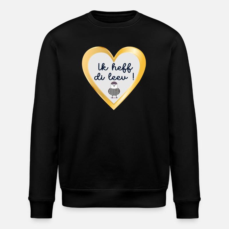 Plattdeutsch Ich liebe dich - Stanley/Stella Unisex Bio-Sweatshirt ROLLER - Schwarz