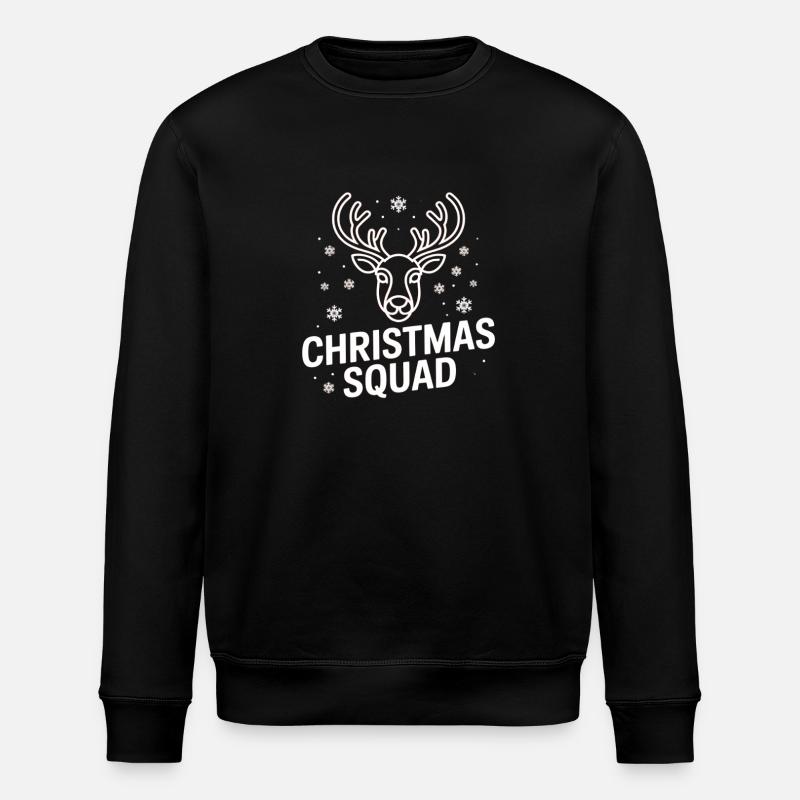Christmas Deer Squad Neon - Stanley/Stella ROLLER Unisex Organic Sweatshirt - black