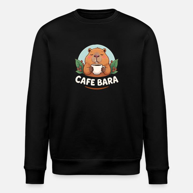 Café Bara - T-shirt Capybara drôle - Sweat bio ROLLER Stanley/Stella Unisexe - noir