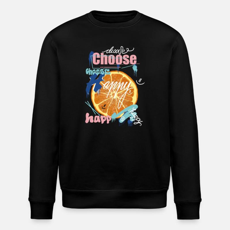 Collage de joie orange - Sweat bio ROLLER Stanley/Stella Unisexe - noir