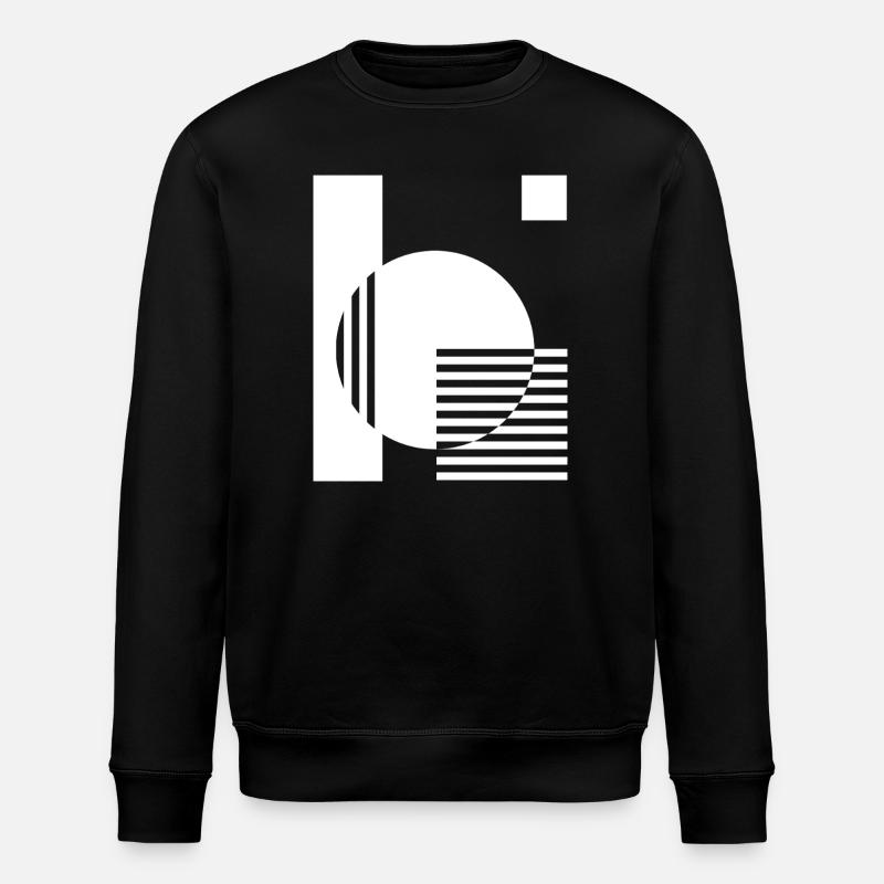 Rayures géométriques mono cercle - Sweat bio ROLLER Stanley/Stella Unisexe - noir