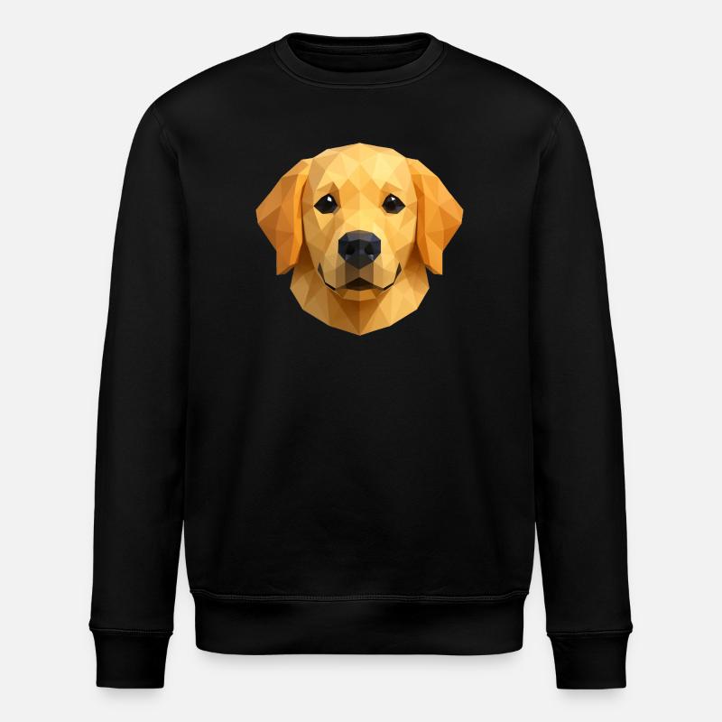 Polygon Golden Retriever Geometric Dog Design - Stanley/Stella ROLLER Unisex Organic Sweatshirt - black