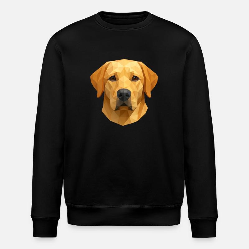 Polygon Labrador Retriever Gift - Stanley/Stella ROLLER Unisex Organic Sweatshirt - black