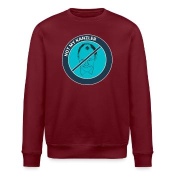 Not My Kanzler – Politische Satire - Stanley/Stella Unisex Bio-Sweatshirt ROLLER - Burgunderrot - Vorne - Nik (191cm)