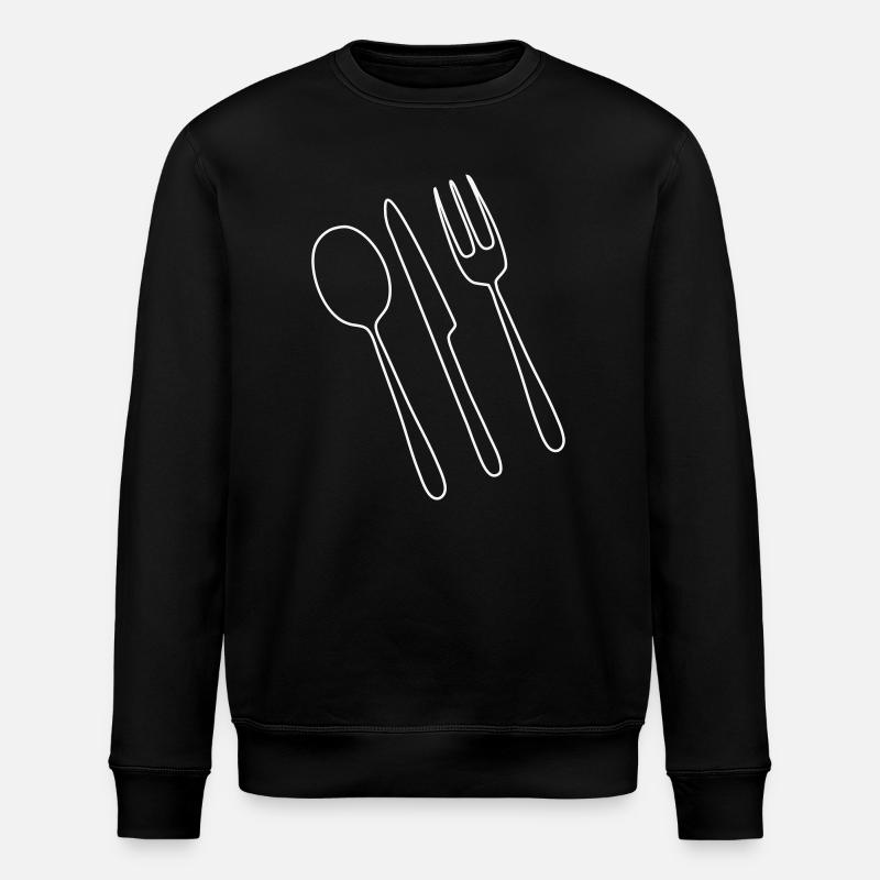 Besteck Gabel Löffel - Stanley/Stella Unisex Bio-Sweatshirt ROLLER - Schwarz