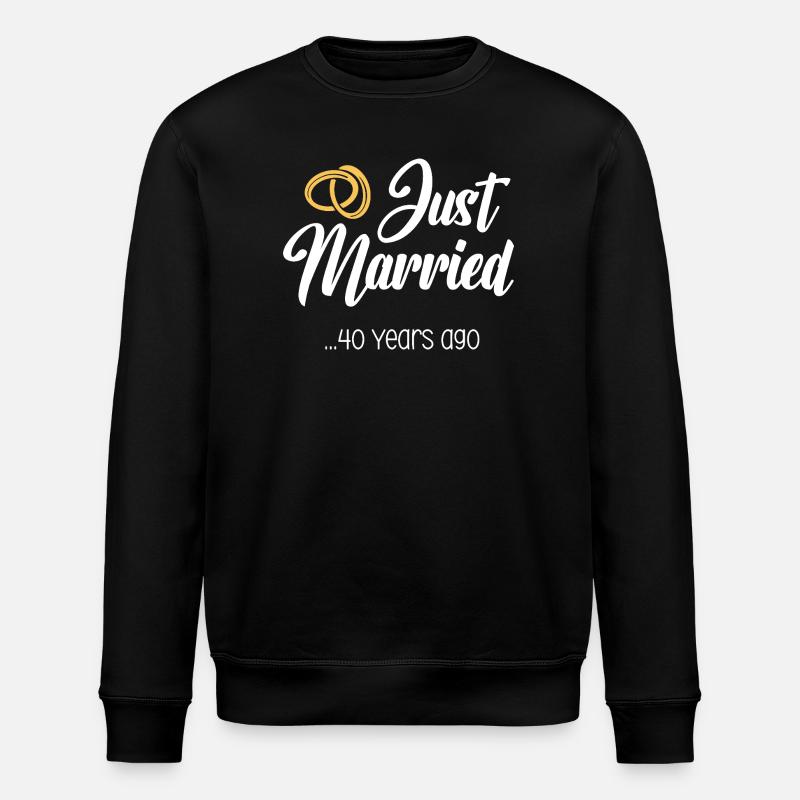 Just Married 40 Jahre Ehe Verheiratet Jubiläum - Stanley/Stella Unisex Bio-Sweatshirt ROLLER - Schwarz