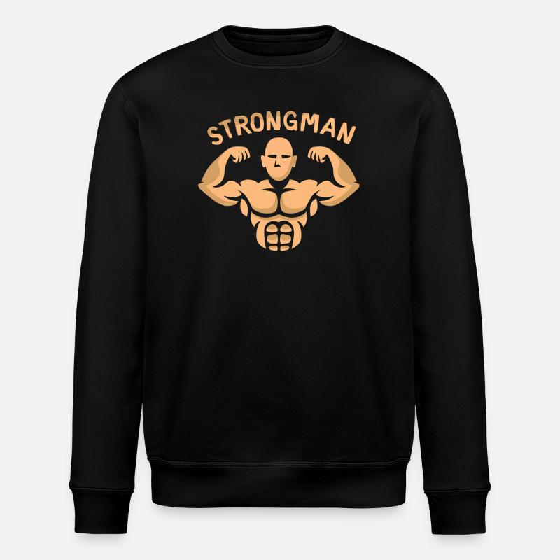 Strongman Bodybuilder – Kraft & Muskelpower - Stanley/Stella Unisex Bio-Sweatshirt ROLLER - Schwarz