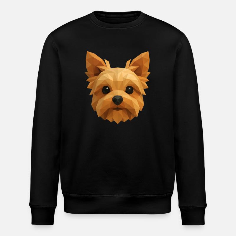 Süßer Yorkshire Terrier – Polygon Hundedesign - Stanley/Stella Unisex Bio-Sweatshirt ROLLER - Schwarz