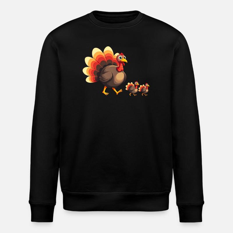 Bébé dinde de Thanksgiving - Sweat bio ROLLER Stanley/Stella Unisexe - noir