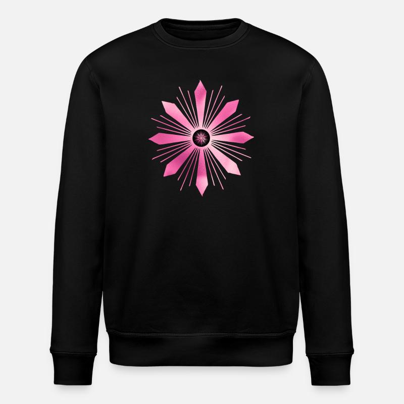 Étoile rose radiale éblouissante - Sweat bio ROLLER Stanley/Stella Unisexe - noir