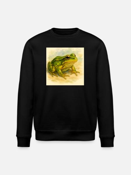 Aquarelle Grenouille Verte - Sweat bio ROLLER Stanley/Stella Unisexe - noir