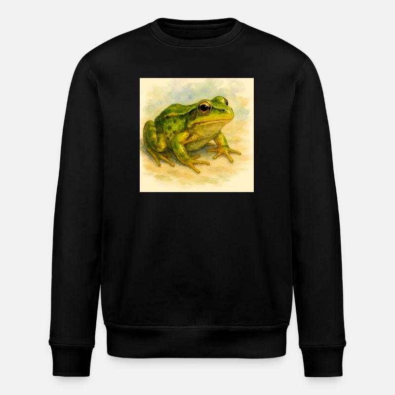 Aquarelle Grenouille Verte - Sweat bio ROLLER Stanley/Stella Unisexe - noir